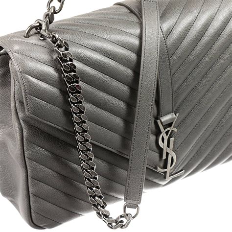 ysl college bag large grey|saint laurent large college bag.